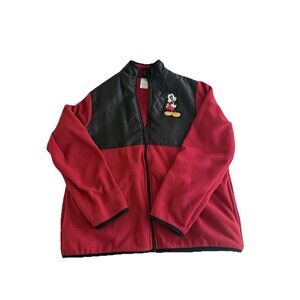 Disney Mickey Men Women S Mickey Mouse Full Zip Fleece Red Black
